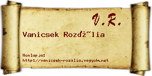 Vanicsek Rozália névjegykártya