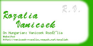 rozalia vanicsek business card